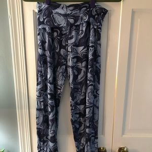 Aerie Light blue+dark blue marble yoga joggers